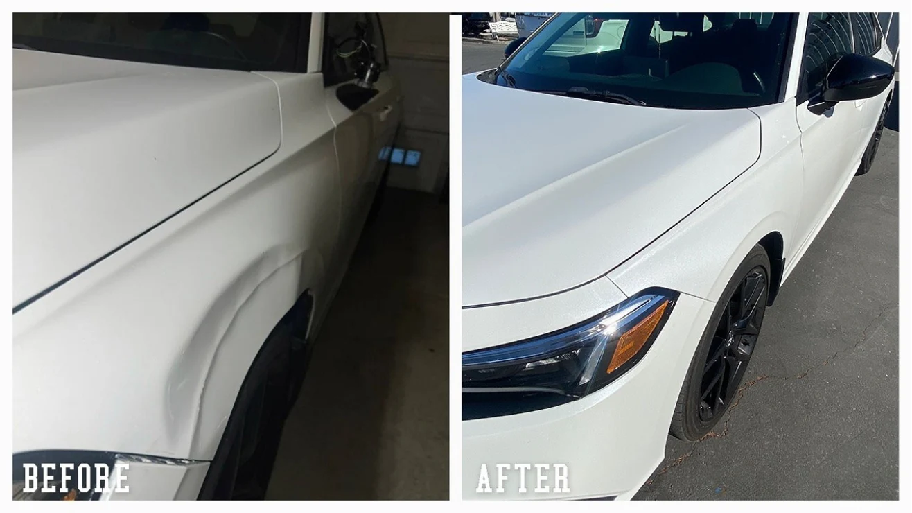 Before and after collision repair