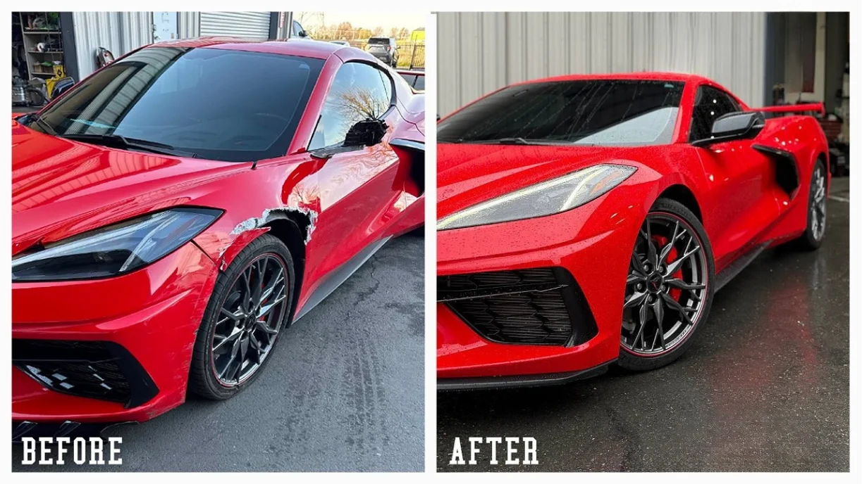 Before and after collision repair