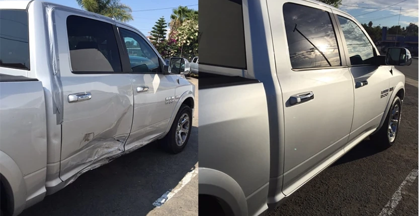 Before and after collision repair